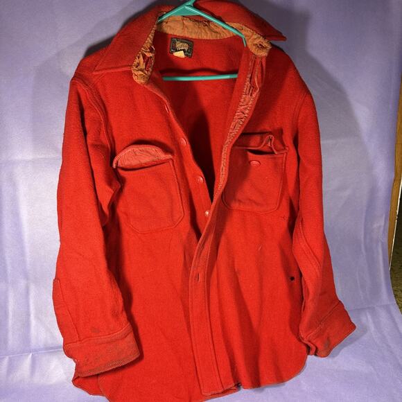 Vintage 60's Woolrich Bird Hunting Wool Light Jacket Under Jacket Size 51/17 - Picture 1 of 13